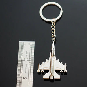 Fighter Jet F16 Metal Military Air Force Plane Keychain Silver Metal Cool Gift