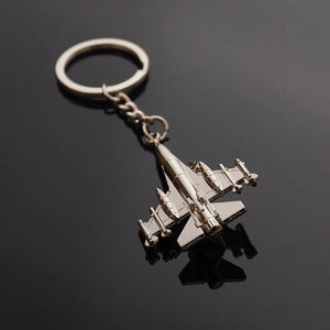 Fighter Jet F16 Metal Military Air Force Plane Keychain Silver Metal Cool Gift