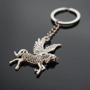 Pegasus Winged Horse Wings Silver Pendant Keychain Key Chain Gift