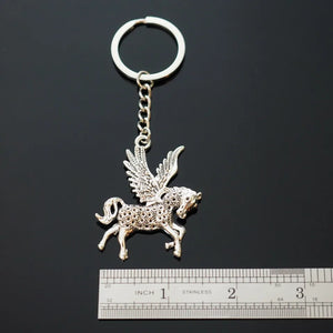 Pegasus Winged Horse Wings Silver Pendant Keychain Key Chain Gift