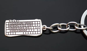 Computer Keyboard Silver Pendant Keychain Internet Programmer Love Gift