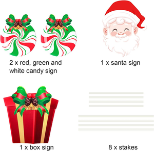 Outdoor Christmas Decorations 51in Candy Xmas Yard Stakes Signs String LED Light