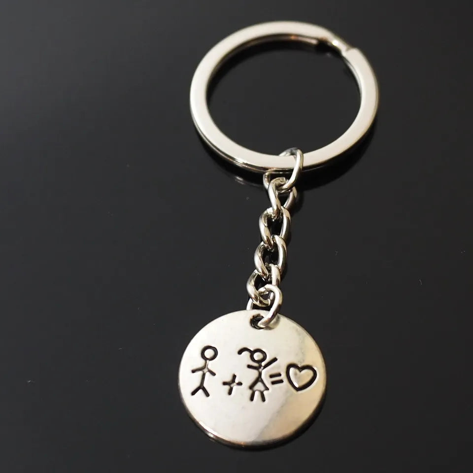 Boy Girl Heart Stick I LOVE YOU Lovers Key Keychain Valentine's Day Couple Gift