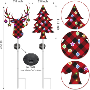 Christmas Decorations Outdoor Yard, Christmas Solar Garden Stake Lights, 41 Inch