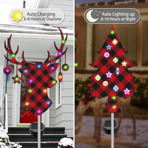 Christmas Decorations Outdoor Yard, Christmas Solar Garden Stake Lights, 41 Inch