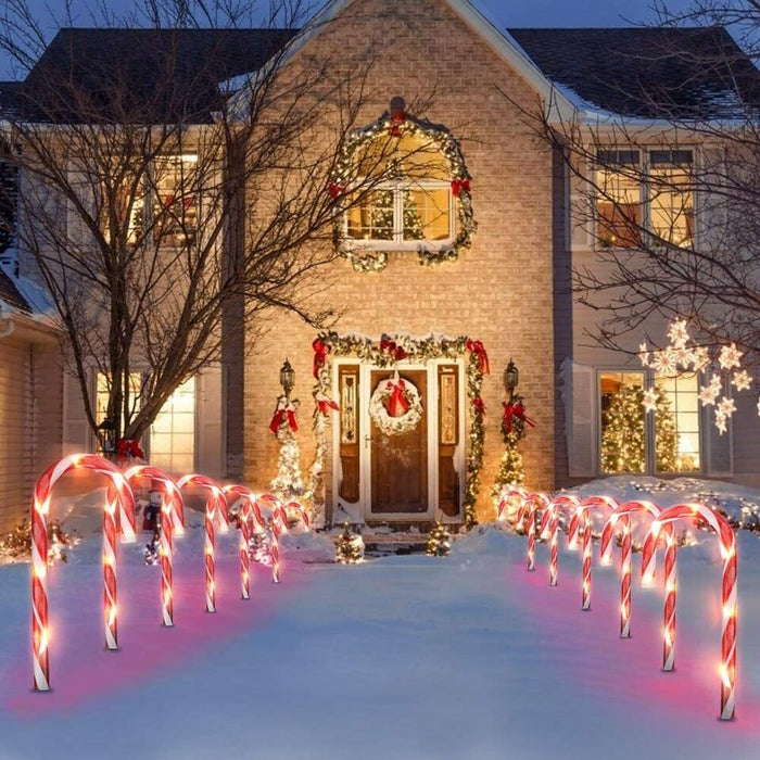 2pcs Candy Cane Pathway Light Christmas Light Outdoor Home Christmas Tree Decor