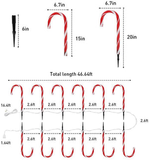 2pcs Candy Cane Pathway Light Christmas Light Outdoor Home Christmas Tree Decor