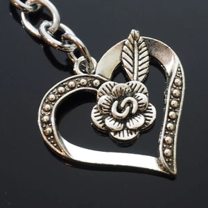 The Flower of My Heart Beautiful Rose Keychain Love Forever Gift Key Chain Ring