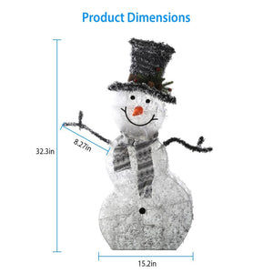 32" Outdoor Christmas Lighted Snowman Yard Decor with 31PCS Warm White LED Light