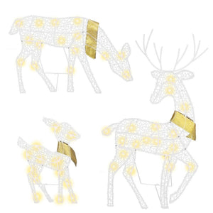 3 Sets Christmas Lighted Reindeers Family Xmas Decor Deer Light Indoor Outdoor