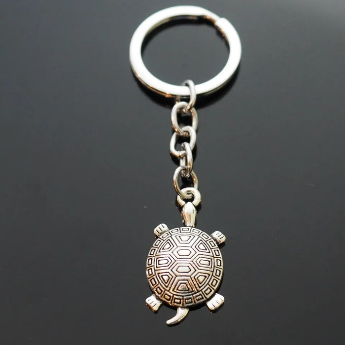 Turtle Sea Tortoise 34x28mm Design Pattern Charm Pendant Keychain Gift Key Chain