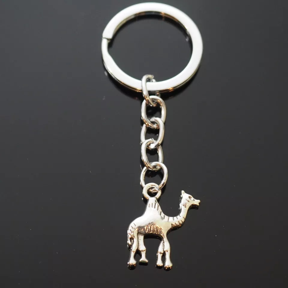 Camel Single Hump Bactrian Dromedary Silver Pendant Keychain Gift Key Chain