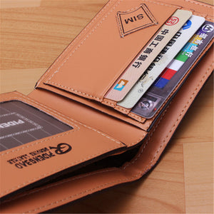 Men's Leather Bifold ID Card Holder Purse Wallet Billfold Handbag Slim Clutch