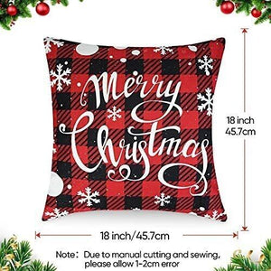 4 Pack Christmas Throw Pillow Covers Christmas Decorations for Bedroom 18 x18 inches