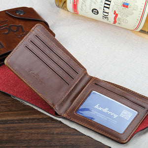 Mens Genuine Leather Bifold Wallet Credit/ID Card Holder Slim Coin Purse Brown