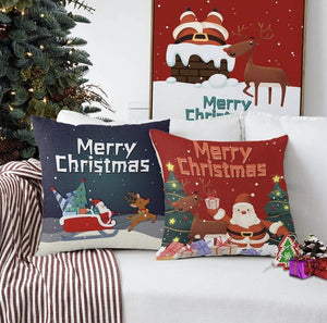 Set of 4 Christmas Holiday Throw Pillow Covers Decor 17"x17"