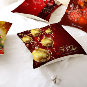 4PC Christmas Pillow Case Cover Sofa Pillowcase Cushion Cover Home Decoration