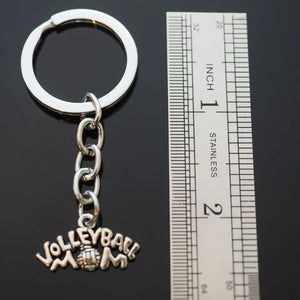 Volleyball Mom - Key Chain Silver Pendant Keychain Coach Teacher Player Gift