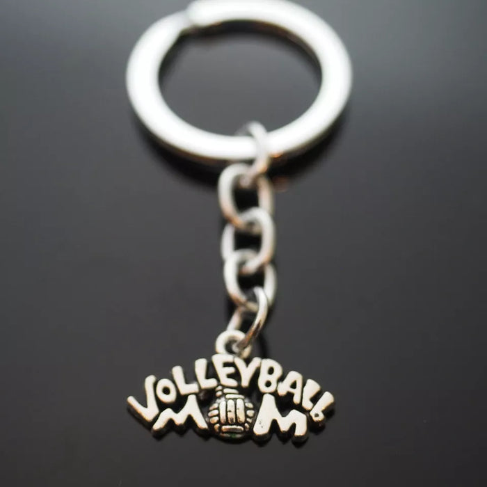 Volleyball Mom - Key Chain Silver Pendant Keychain Coach Teacher Player Gift
