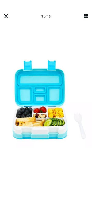 800ML Kids Lunchbox 5 Compartment Food Container Bento Box Leakproof Lunch Box
