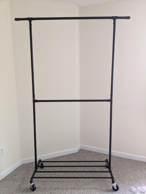 New Metal Heavy Duty Rack With Wheels To Display Clothes Garment A48 Organizer