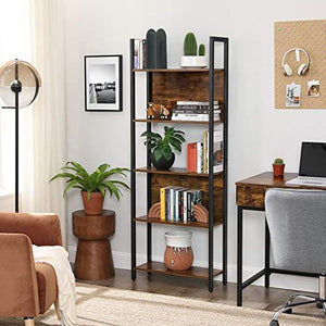 ⚡️NEW 5-Tier Bookshelf, Storage Rack Shelf, Bookcase with 5 Shelves, Steel Fra #2947 🌷