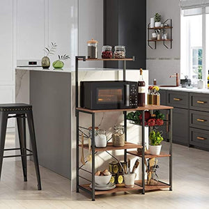 ⚡️NEW Baker’s Rack with Shelves, Kitchen Shelf with Wire Basket, 6 S- #2914 🌷