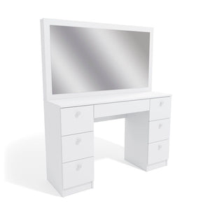 ⚡️NEW Holywood Modern Vanity Table with Mirror and 7 Drawers, White finish #2994 🌷