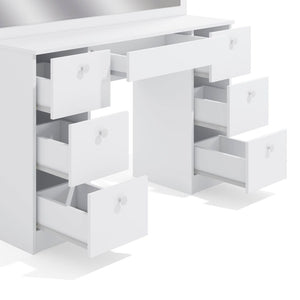 ⚡️NEW Holywood Modern Vanity Table with Mirror and 7 Drawers, White finish #2994 🌷