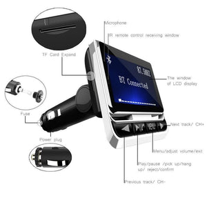 Car Bluetooth FM Transmitter with USB Charger & Remote Control