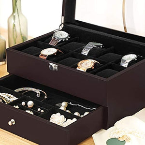 ⚡️NEW ❤️ Mens Wooden Watch Box 10 Slots Jewelry Organizer Stora #3986 🌷