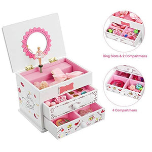 ⚡️NEW ❤️ Ballerina Music Jewelry Box for Little Girls, Cartoon #4078 🌷