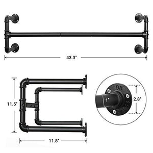 ⚡️NEW ❤️ Wall-Mounted Clothes Rack, Set of 2, Industrial Pipe C