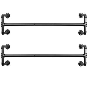 ⚡️NEW ❤️ Wall-Mounted Clothes Rack, Set of 2, Industrial Pipe C