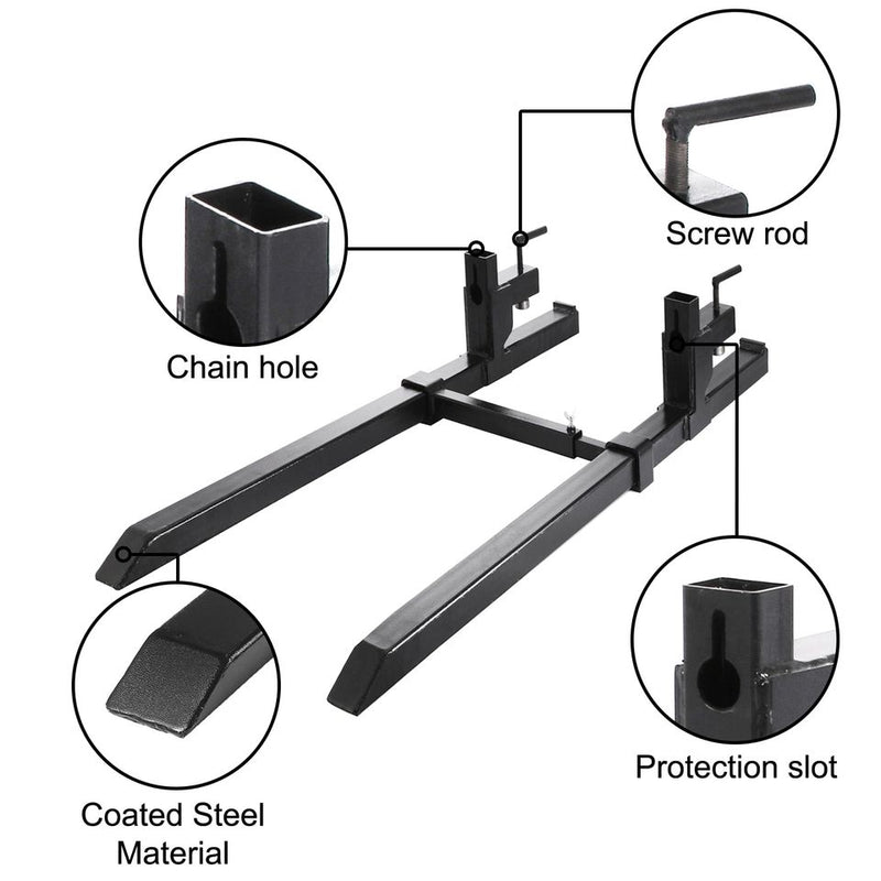 Pallet Forks 2000 lbs Adjustable Stabilizer Bar Loaders, Tractors, Ski ...