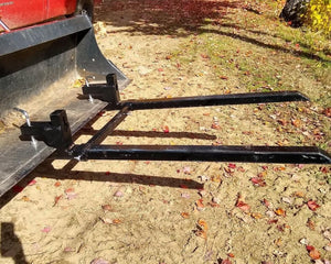 Pallet Forks 2000 lbs Adjustable Stabilizer Bar Loaders, Tractors, Skid Steers Bucket Mounted 43"