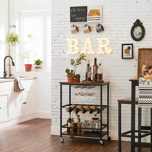 Rustic Brown Bar Cart