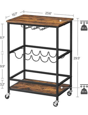Rustic Brown Bar Cart