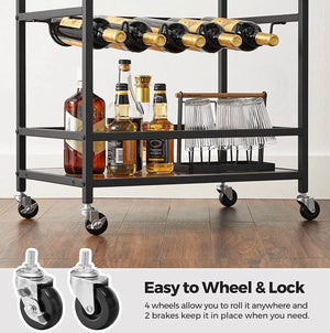 Rustic Brown Bar Cart