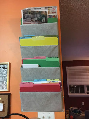 ⚡️NEW 📣 4 Pockets - Wall Mount/Over Door Office Supplies File Document Or #5907 🌷