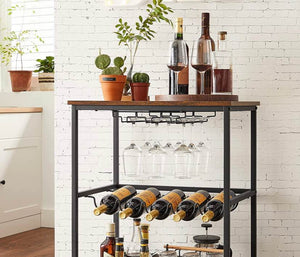 Rustic Brown Bar Cart