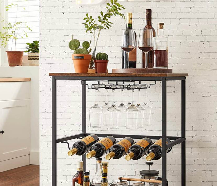 Rustic Brown Bar Cart