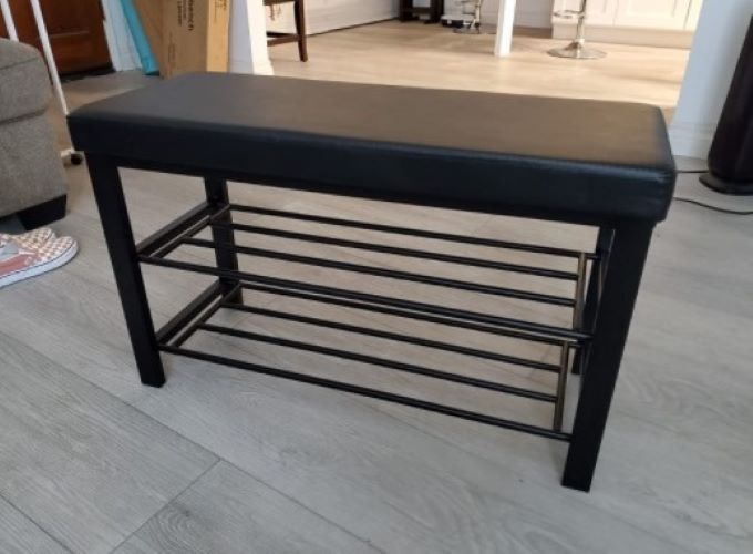 Shoe Bench, 3-Tier Shoe Rack for Entryway, Storage Organizer with Foam Padded Seat