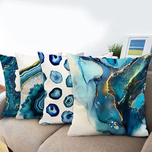 🌟NEW🌟Navy Blue Decorative Pillow Covers 18x18 Marble Design Texture Throw Pillow Covers Set of 4