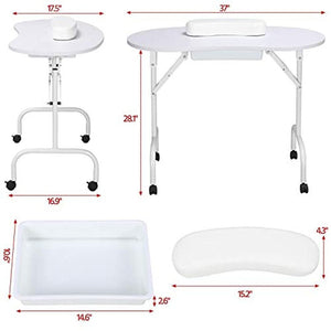 ⚡️NEW HOT 2021 📣 Manicure Nail Table Station - Foldable Nail #8357 🌷