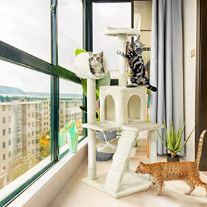 ⚡️NEW 📣 51in Height Cat Tree Condo Multi-Level Cat Towers House Furniture #9914 🌷