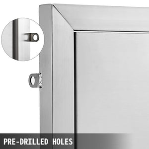 Double Stainless Steel Doors BBQ Wall Storage Outdoor Grill Access Doors 31"x24" **Brand New**