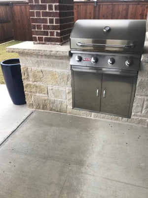 Double Stainless Steel Doors BBQ Wall Storage Outdoor Grill Access Doors 31"x24" **Brand New**