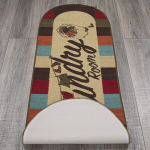 👍 GRAB IT NOW 👍Laundry Collection Checkered Border Non-Slip Rubber Back Runner Rug, Oval, 20" x 59", Multicolor