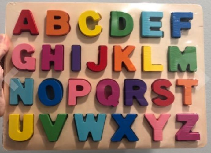 Wooden Alphabet Puzzles, ABC Puzzle Board for Toddlers 3-5 Years Old, Preschool Boys & Girls